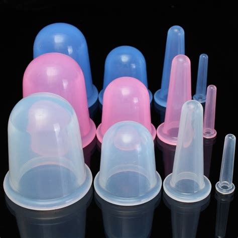 4pcs Silicone Cupping Cups Anti Cellulite Neck Face Back Body Massage Therapy Vacuum Set Green