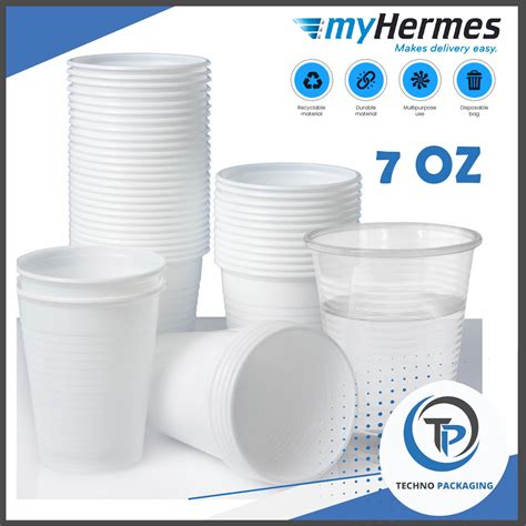 Plastic Disposable Cups Clear White 7oz Drinking Water Coller Vending