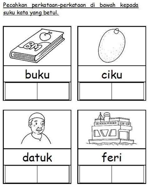 Bahasa Malaysia Prasekolah Latihan Suku Kata