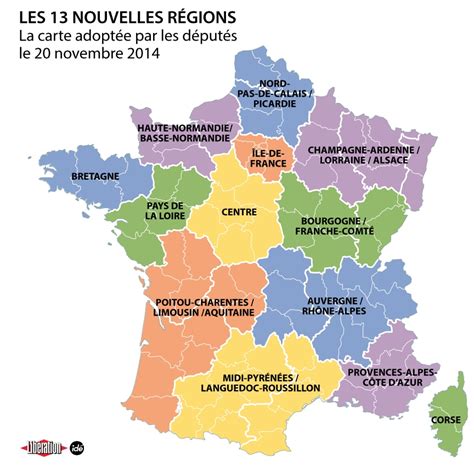 Carte De France Avec Les 13 Regions Regions Francaises Liste Images