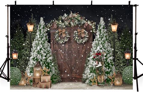 MEHOFOND 7x5ft Christmas Backdrop Winter Christmas Tree Gift Holiday