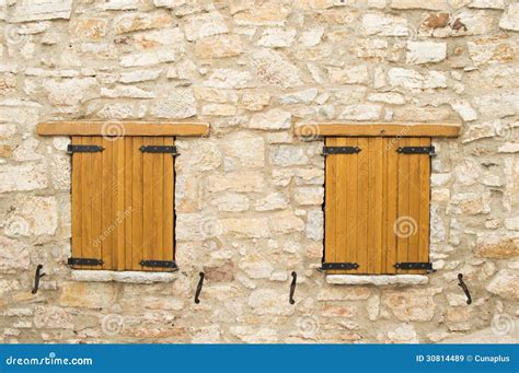 Two Closed Wooden Windows Stock Image Image Of Architecture 30814489