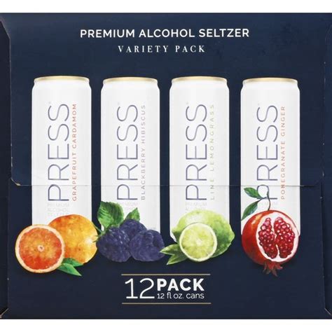 Press Alcohol Seltzer Premium Variety Pack 12 Pack 12 Fl Oz