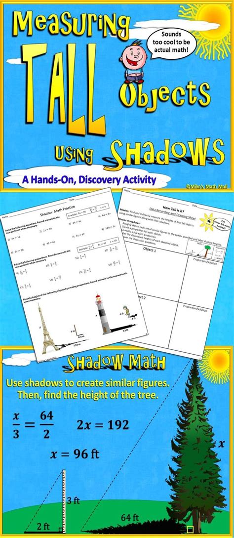 A Poster With Instructions For Measuring Tall Objects And Using Shadows