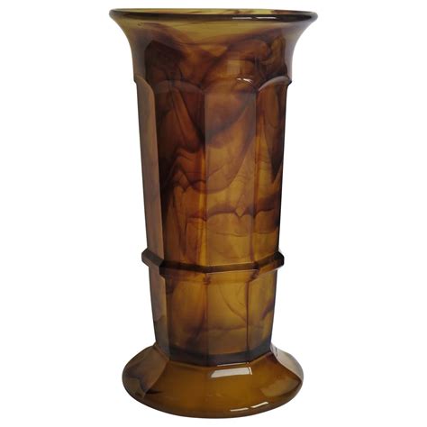 Art Deco Large Vase Cloud Glass By George Davidson English Ca 1930s At 1stdibs Glass Column