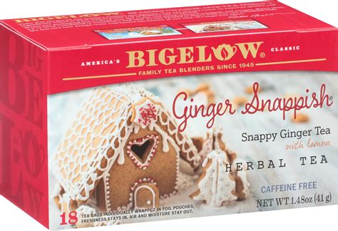Amazon Com Bigelow Classic Lemon Ginger Herbal Tea Plus Probiotics 18