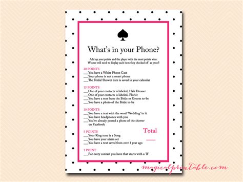Looking forward to it, specially the phone stuff that people rarely use. Kate Spade Bridal Shower Game Pack - Magical Printable