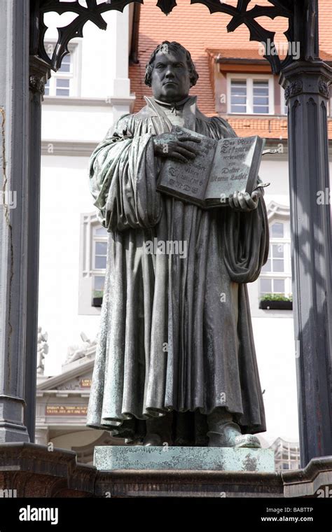 Statue Of Martin Luther In Wittenberg Germany Stock Photo Alamy
