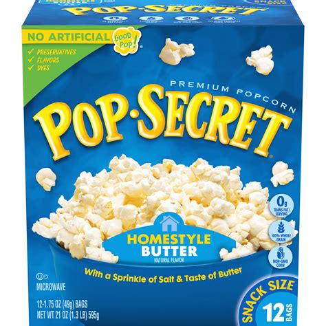 Pop Secret Popcorn Homestyle Butter Microwave Popcorn 175 Oz Snack