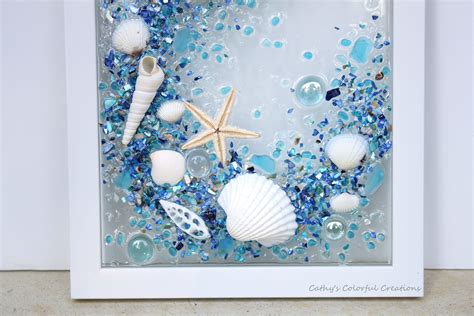 Beach Art, Beach Resin Art, Shell Art, Seashell Art, Seaglass, Seaglass ...