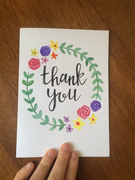 Handmade Thank You Card Custom Greeting Card Handpainted | Etsy