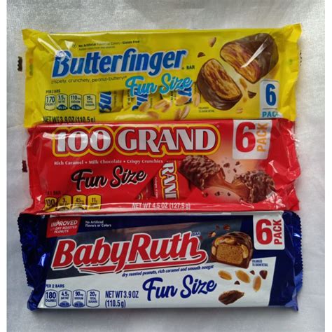 Butterfinger Babyruth 100 Grand Chocolate 6 Fun Size Butterfinger Crisp