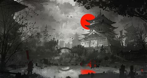 Artstation Osaka Castle Concept H Zudarts Lee Desktop Wallpaper