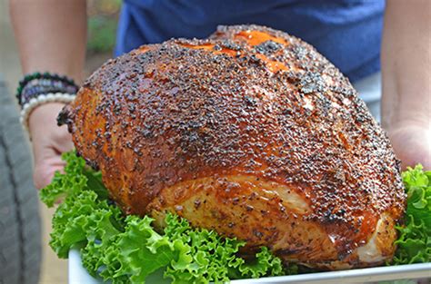 Smoked Turkey Breast With Bourbon Orange Glaze On A Grilla Pellet Cooker