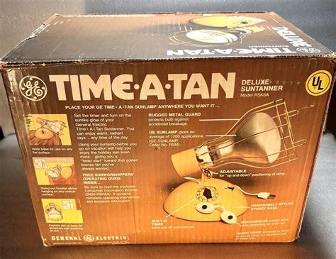 Vintage Ge General Electric Deluxe Time A Tan Sun Lamp Rsk In Box