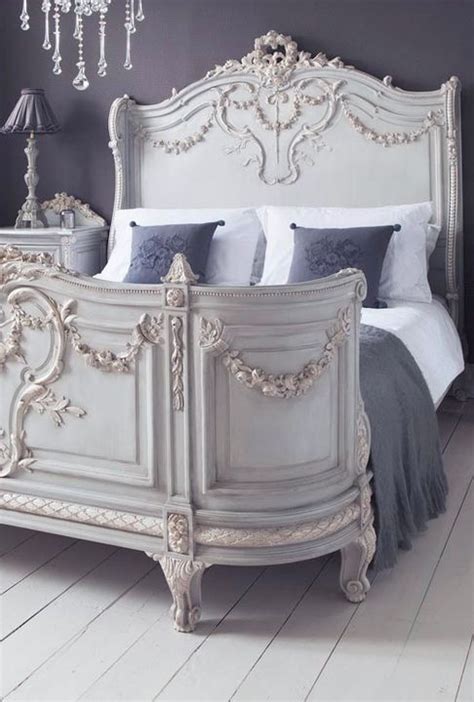 Painted furniture cream and white furniture, country style bedroom furniture,french ornate style furniture, vintage style furniture. French provincial bed interior design architecture ...