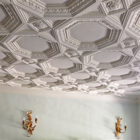 Luxury Plaster Ceiling Panels Italian Coffered Smooth Decorative Panel Brockwell