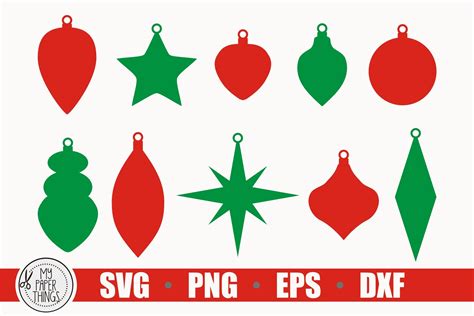 Christmas Ornament Svg Bundle Layered Svg Cut File