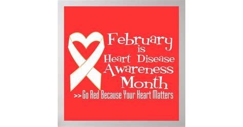 February Is Heart Disease Awareness Month Poster Zazzle