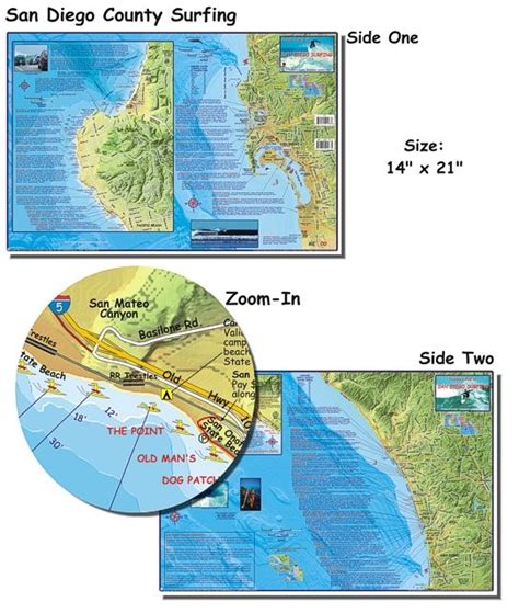 San Diego Surfing Map Frankos Fabulous Maps Of Favorite Places