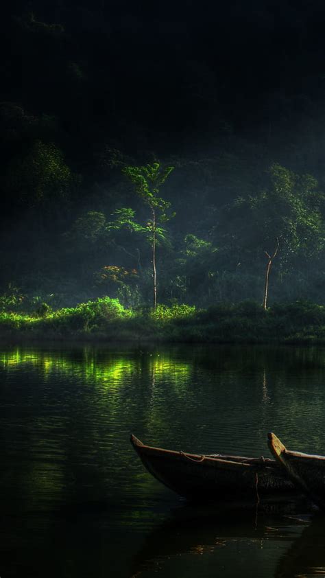 1080p Free Download Dark Forest Boats Dark Forest Green Lake