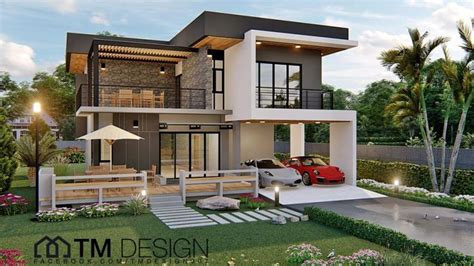 Four Bedrooms Two Storey Modern House Architectural H