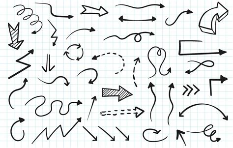 Hand Drawn Arrows Doodle Collection 2150214 Vector Art At Vecteezy