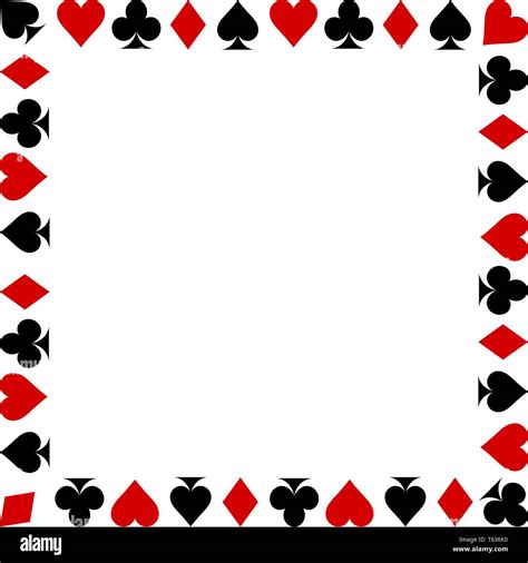 Playing Card Suits Isolated On White Background Frame Of Card Suits