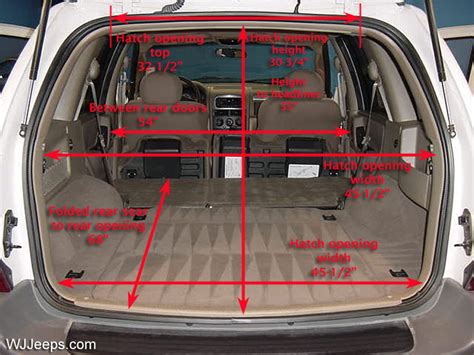 Jeep Grand Cherokee Wj Cargo Area Dimensions