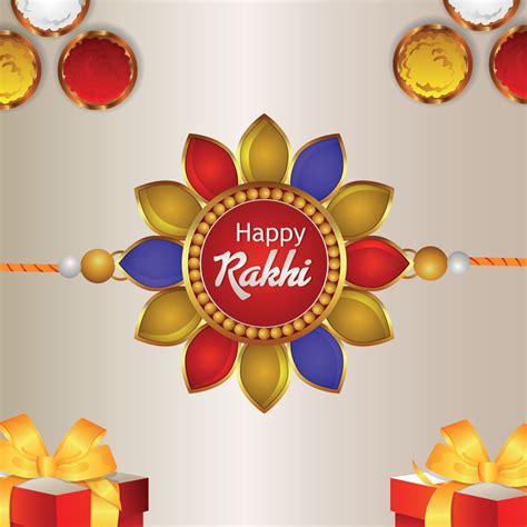 Happy Rakhi Indian Festival With Creative Ts 2418267 Vector Art At