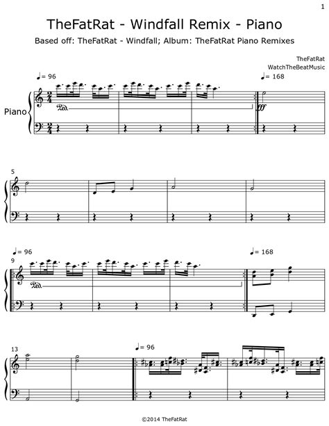Thefatrat Windfall Remix Piano Sheet Music For Piano