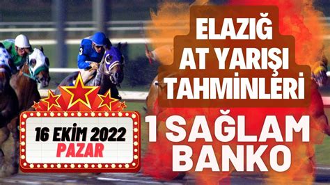 16 Ekim 2022 Pazar Elazığ At Yarışı Tahminleri YouTube