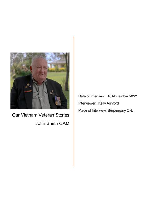 Our Vietnam Veteran Stories John Smith Oam Transcript Moreton Bay Our Story