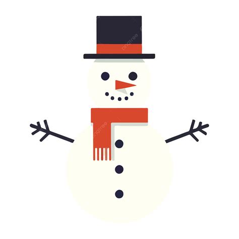 Funny Snowman Cartoon Character Vector Snowman3d Snowmen 2d Snowman