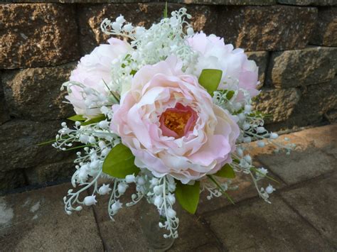 dress my wedding peonies with lilies of the valley bouquet