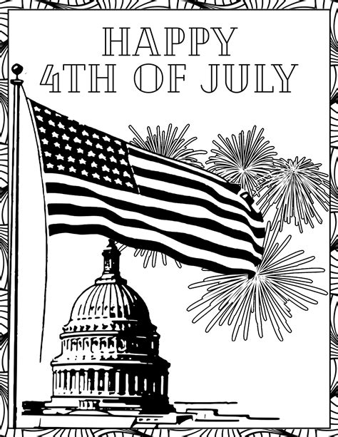 Mom junction has some awesome looking 4th of july coloring pages of flags, fireworks, rockets, parades, the statue of liberty, flags, and eagles, as well as a word search. 4th Of July Coloring Pages. Independence Day Free Printable