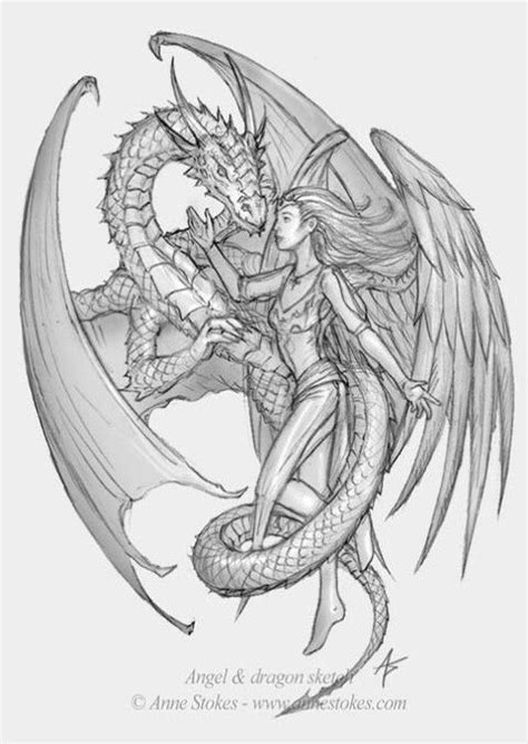 Do not remove watermark, enjoy! Angel & dragon | Dragon sketch, Dragon artwork, Dragon drawing