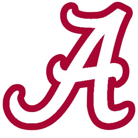 Logo University Of Alabama Crimson Tide White A Red Outline Fanapeel