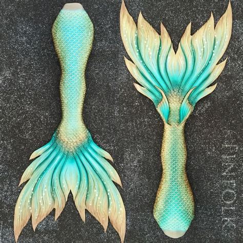 Gold And Teal Mermaid Tail By Finfolk Realistic Mermaid Tails Silicone