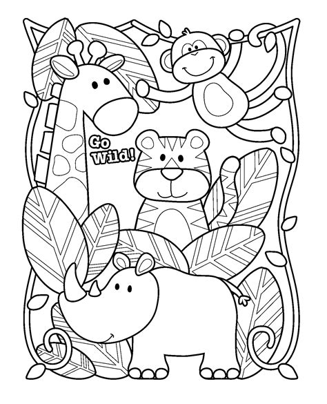 Zoo Animals Printable Coloring Page Free Printable Coloring Pages