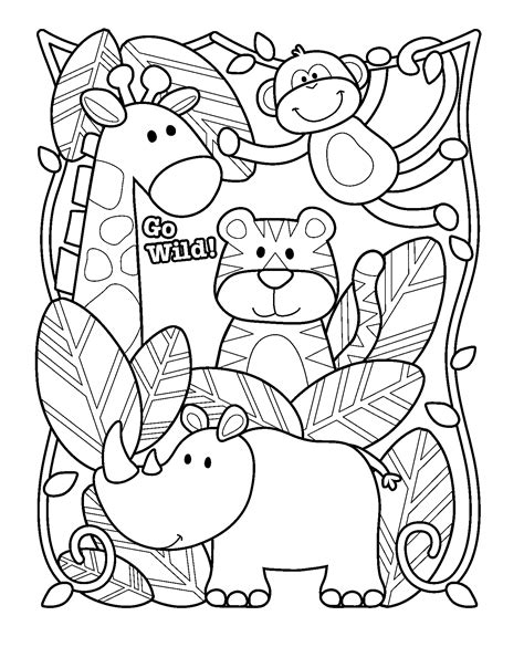 lovely zoo animals coloring page free printable coloring pages for kids