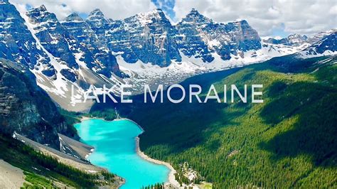 Lake Moraine Aerial Views Stunning Canadian Rockies Banff National