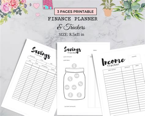 Minimalist Savings And Income Tracker Savings Challenge Tracker