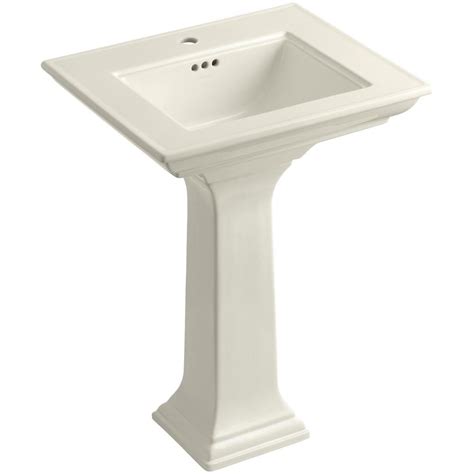 KOHLER Memoirs Stately Ceramic Pedestal Bathroom Sink Combo In Biscuit