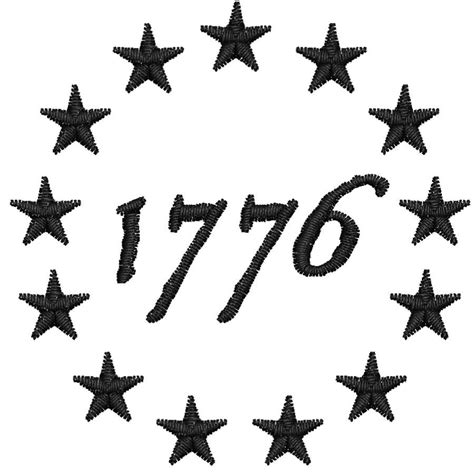 1776 With Stars Embroidery Design Logo In 2020 Embroidery Designs