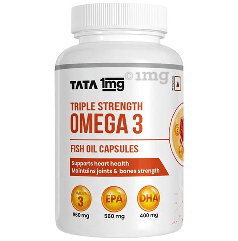 Tata 1mg Triple Strength Omega 3 Capsule Buy Bottle Of 600 Capsules