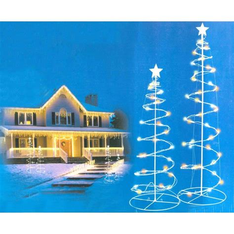 Northlight Set Of 2 Multi Color Led Lighted Spiral Christmas Trees