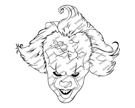 Pennywise Svg It Clown Pennywise Face Scary Clown Etsy
