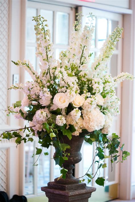 boston wedding at the four seasons large flower arrangements wedding ceremony flowers