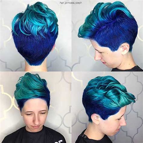 For example, a heavy pageboy or page girl cut with bangs will evoke a real retro feel. Eye-Catching Blue Hair Color Ideas on Short Hair | Short ...